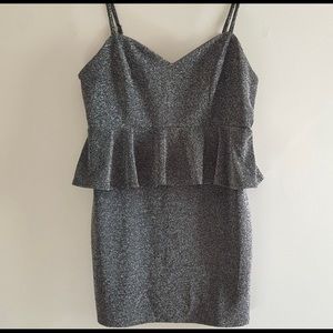 Plus Size Silver Peplum Dress Forever 21 (never worn)